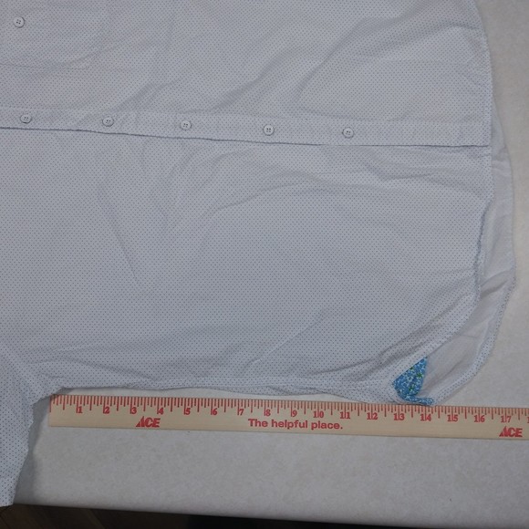 Short Sleeve Shirt Mens Adult Size M Peached Poplin Tailored Metal Button Front - Picture 9 of 9